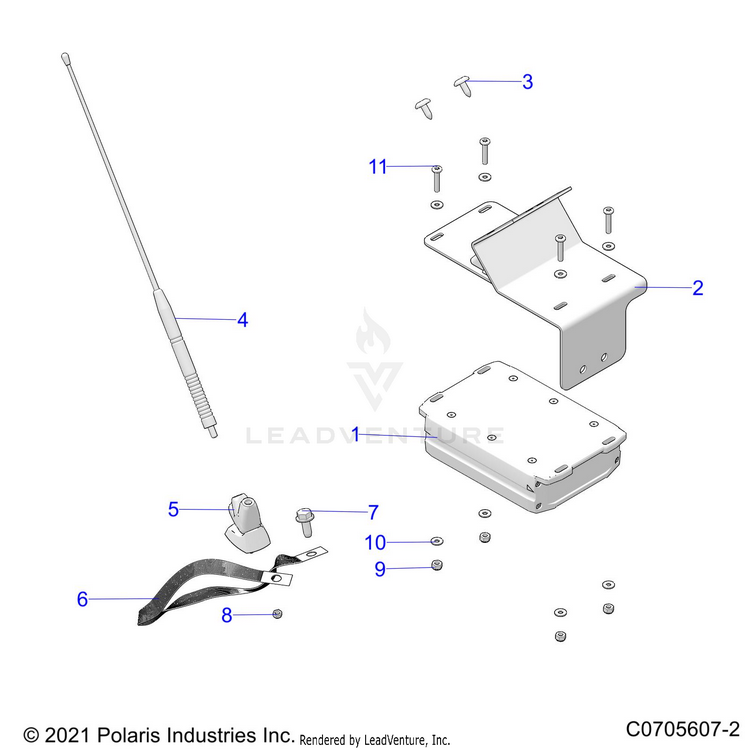 An Image of a Genuine Polaris Parts Schematic Diagram showing the schematic - ELECTRICAL: AUDIO AMP - 2022 POLARIS GENERAL XP 1000 LE TROY LEE