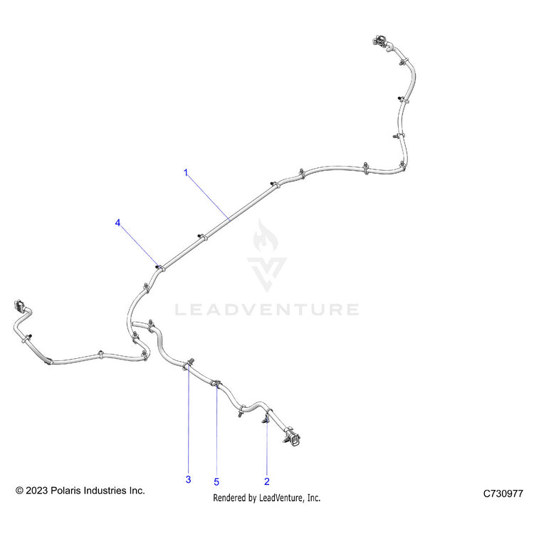 An Image of a Genuine Polaris Parts Schematic Diagram showing the schematic - ELECTRICAL: WIRE HARNESS BOX - 2024 POLARIS RANGER XD 1500 PREMIUM CREW