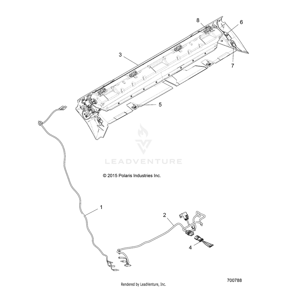 An Image of a Genuine Polaris Parts Schematic Diagram showing the schematic - ACCESSORY: AUDIO - 2017 POLARIS GENERAL 1000 EPS