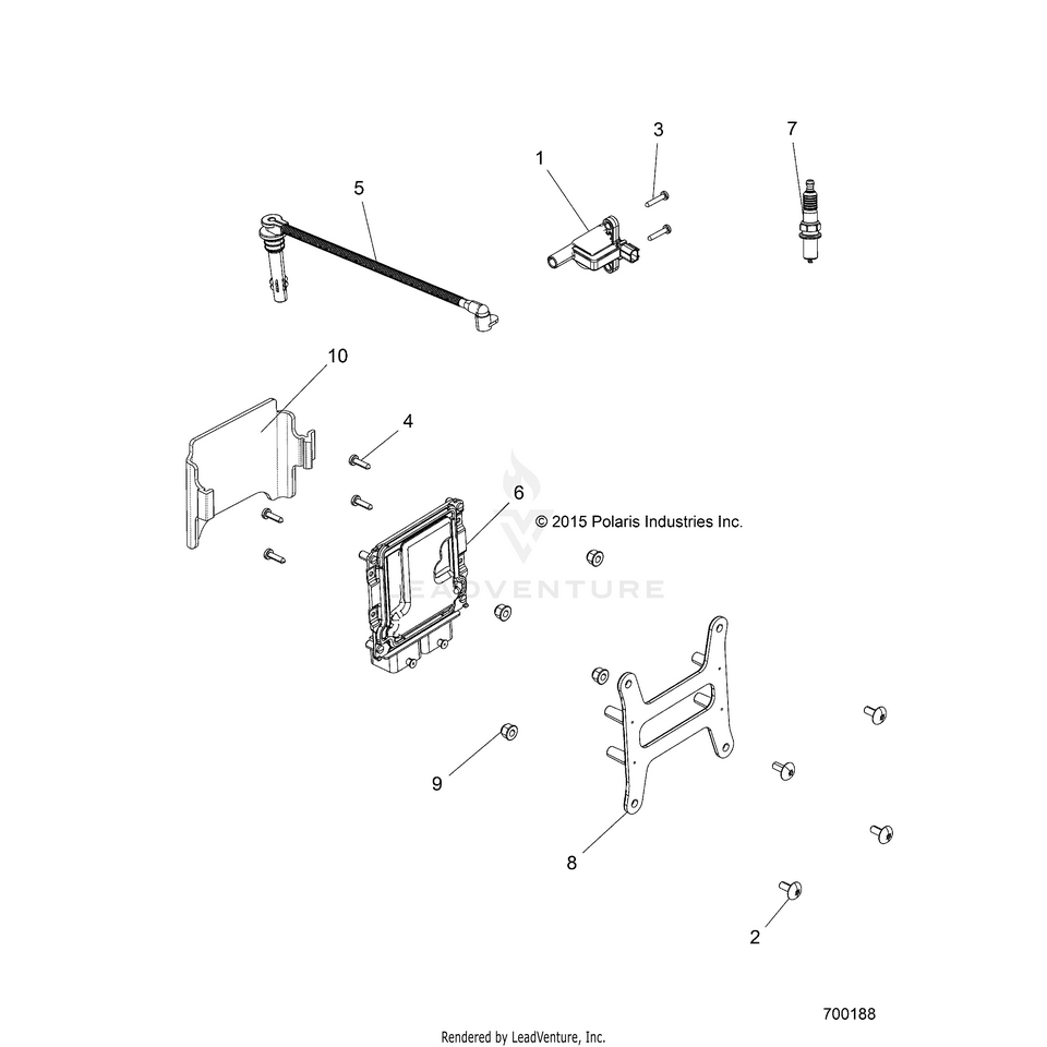 An Image of a Genuine Polaris Parts Schematic Diagram showing the schematic - ELECTRICAL: IGNITION - 2016 POLARIS RANGER ETX
