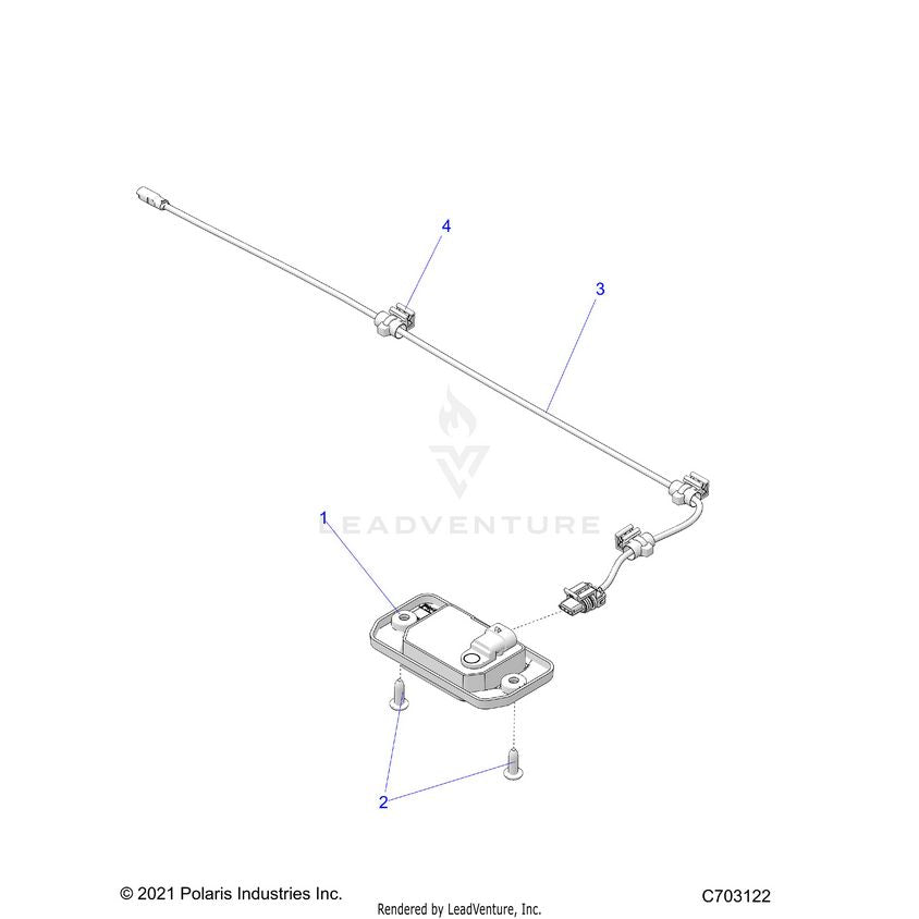 An Image of a Genuine Polaris Parts Schematic Diagram showing the schematic - ELECTRICAL: DOME LIGHT AND HARNESS - 2024 POLARIS XPEDITION XP NORTHSTAR