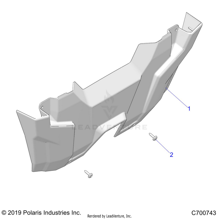 An Image of a Genuine Polaris Parts Schematic Diagram showing the schematic - BODY: LOWER FRONT FACIA - 2021 POLARIS RANGER CREW 1000 EPS PREMIUM