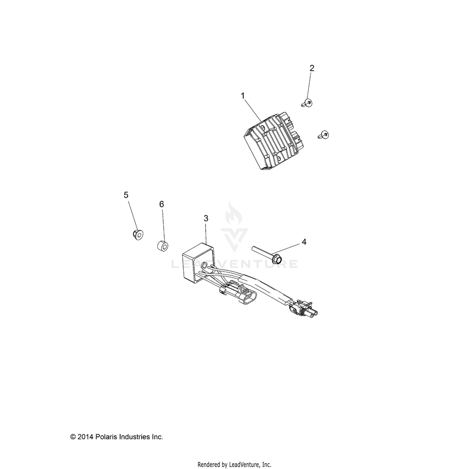 An Image of a Genuine Polaris Parts Schematic Diagram showing the schematic - ELECTRICAL: REGULATOR & RELAY - 2021 POLARIS RANGER 570