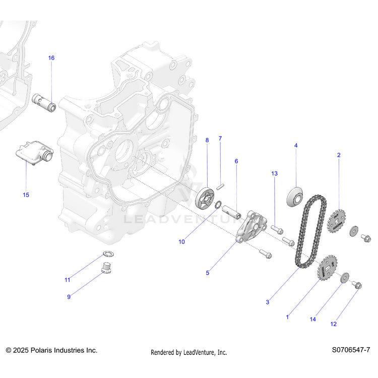 An Image of a Genuine Polaris Parts Schematic Diagram showing the schematic - ENGINE: OIL PUMP - 2026 POLARIS RANGER 570 EPS
