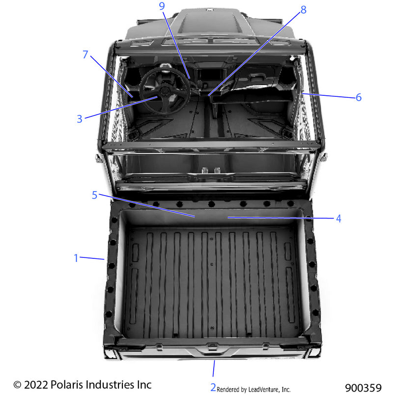 An Image of a Genuine Polaris Parts Schematic Diagram showing the schematic - BODY: DECALS GENERAL - 2022 POLARIS RANGER 570 RIDE COMMAND
