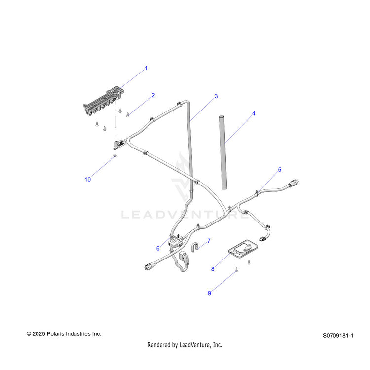 An Image of a Genuine Polaris Parts Schematic Diagram showing the schematic - ELECTRICAL: DOME LIGHT - 2026 POLARIS RANGER 1000 XP CREW NORTHSTAR PREMIUM