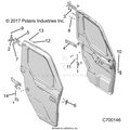 BODY: DOOR FRONT FULL MOUNTING - 2019 POLARIS RANGER CREW XP 1000 NORTHSTAR RIDE COMMAND