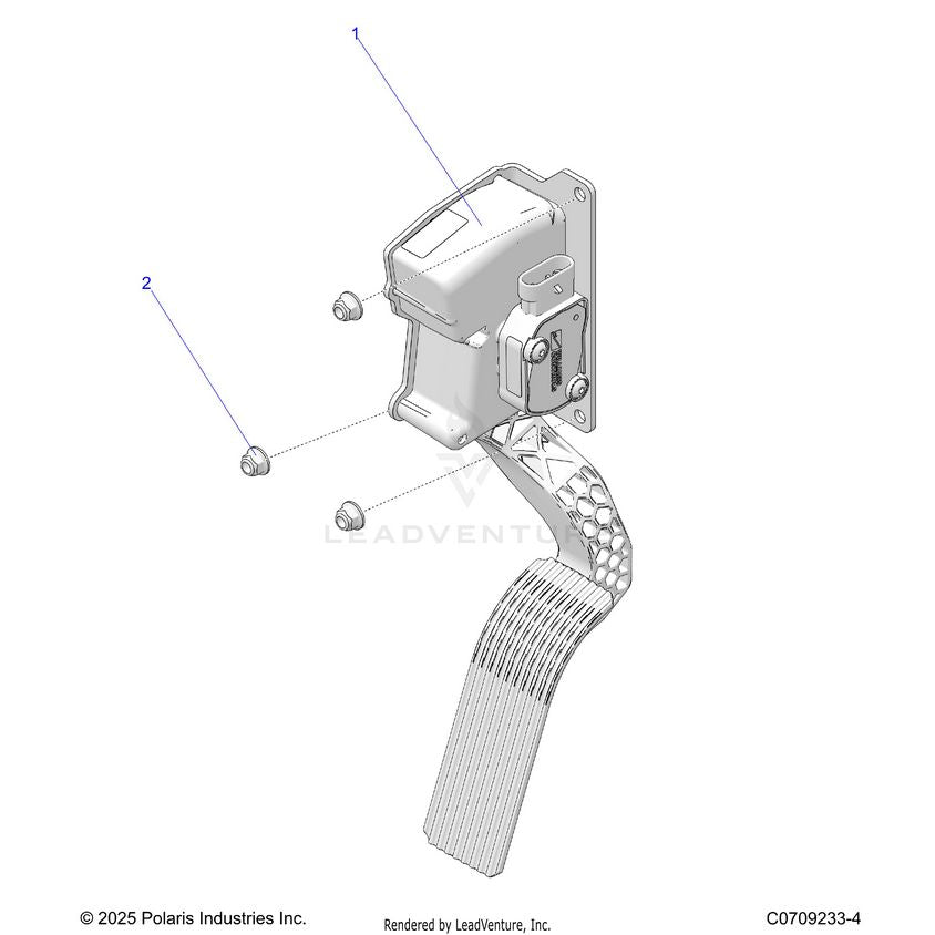 An Image of a Genuine Polaris Parts Schematic Diagram showing the schematic - ENGINE: THROTTLE PEDAL - 2026 POLARIS XPEDITION ADV 5 NORTHSTAR