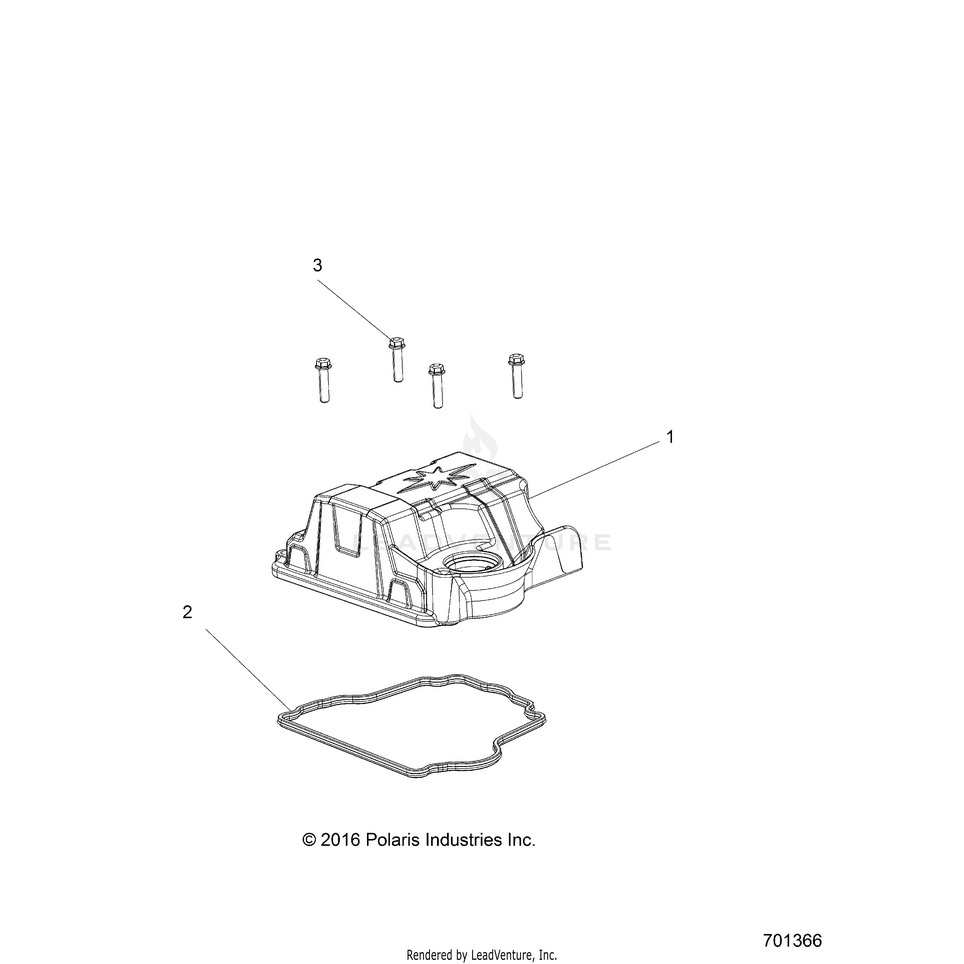 An Image of a Genuine Polaris Parts Schematic Diagram showing the schematic - ENGINE: VALVE COVER - 2021 POLARIS RANGER 500