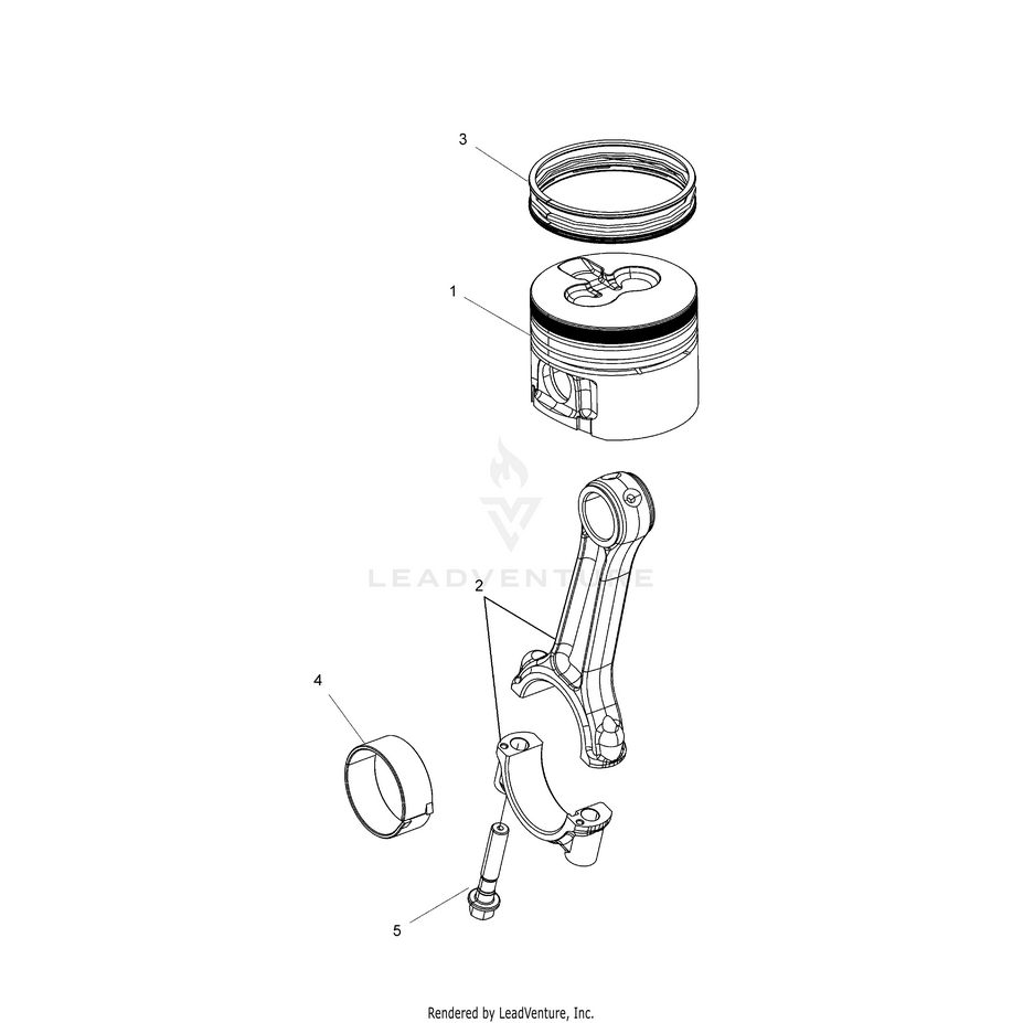 An Image of a Genuine Polaris Parts Schematic Diagram showing the schematic - ENGINE: CONNECTING ROD & PISTON SET - 2017 POLARIS RANGER HST