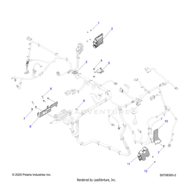 An Image of a Genuine Polaris Parts Schematic Diagram showing the schematic - ELECTRICAL: WIRE HARNESS COMPONENETS - 2026 POLARIS RANGER 570