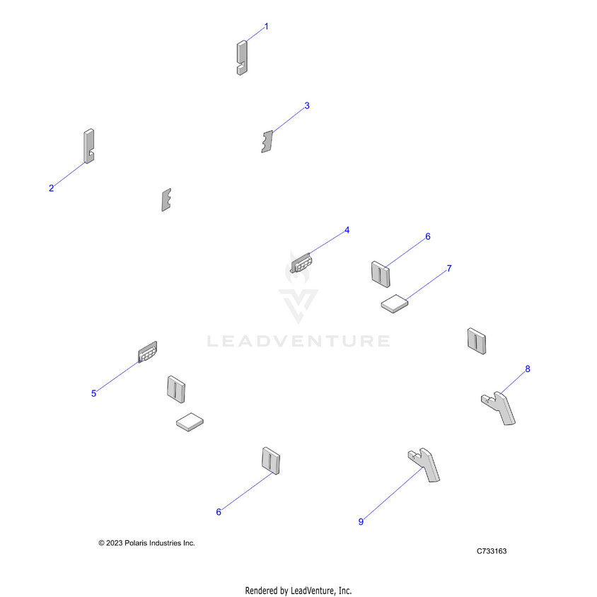 An Image of a Genuine Polaris Parts Schematic Diagram showing the schematic - BODY: CAB FOAM & SEALS - 2026 POLARIS RANGER 570 NORTHSTAR