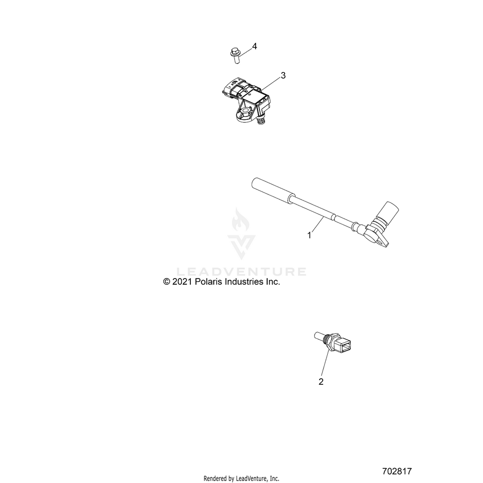 An Image of a Genuine Polaris Parts Schematic Diagram showing the schematic - ELECTRICAL: SENSORS - 2022 POLARIS RANGER CREW 570 FULL SIZE