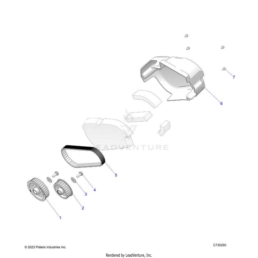 An Image of a Genuine Polaris Parts Schematic Diagram showing the schematic - ELECTRICAL: MOTOR - 2024 POLARIS RANGER EV FULL SIZE ULTIMATE