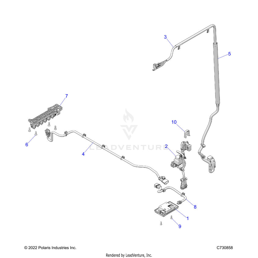 An Image of a Genuine Polaris Parts Schematic Diagram showing the schematic - ELECTRICAL: ROOF STD - 2024 POLARIS RANGER 1000 XP NORTHSTAR ULTIMATE CREW