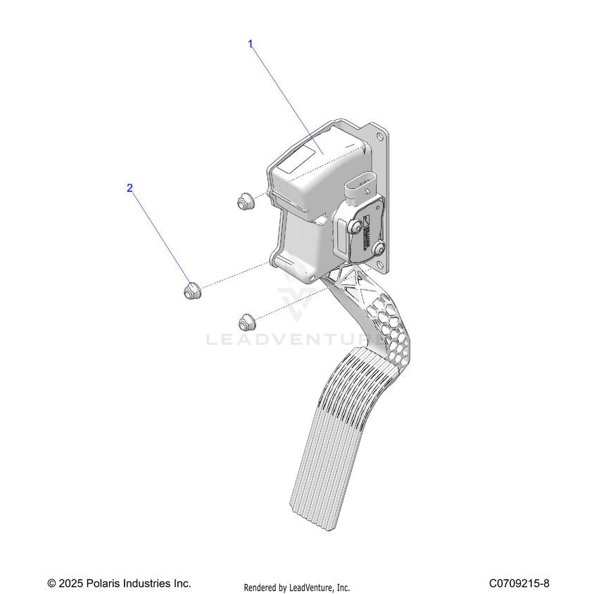 An Image of a Genuine Polaris Parts Schematic Diagram showing the schematic - ENGINE: THROTTLE PEDAL - 2026 POLARIS XPEDITION ADV NORTHSTAR