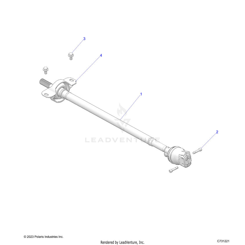 An Image of a Genuine Polaris Parts Schematic Diagram showing the schematic - DRIVE TRAIN: FRONT PROP SHAFT - 2024 POLARIS RANGER 1000 XP NORTHSTAR ULTIMATE TRAIL BOSS