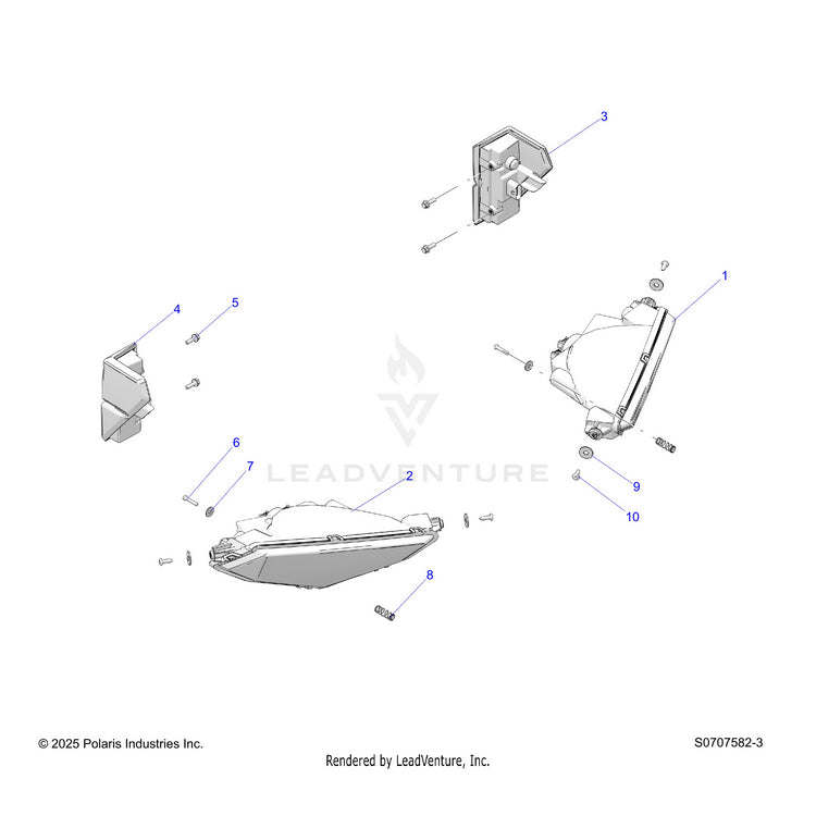 An Image of a Genuine Polaris Parts Schematic Diagram showing the schematic - ELECTRICAL: HEADLIGHTS & TAILLIGHTS - 2026 POLARIS RANGER 1000 EPS
