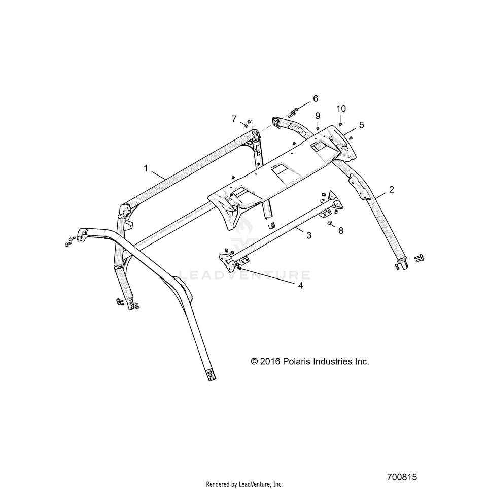 An Image of a Genuine Polaris Parts Schematic Diagram showing the schematic - CHASSIS: CAB FRAME - 2017 POLARIS GENERAL 1000 EPS