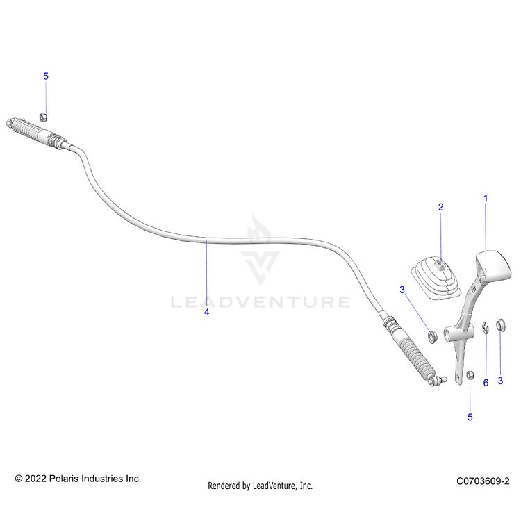 An Image of a Genuine Polaris Parts Schematic Diagram showing the schematic - DRIVE TRAIN: GEAR SELECTOR - 2025 POLARIS GENERAL XP 4 1000 PREMIUM