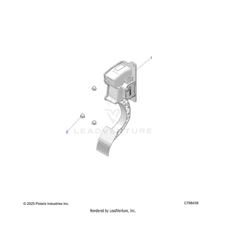 An Image of a Genuine Polaris Parts Schematic Diagram showing the schematic - ENGINE: THROTTLE PEDAL - 2026 POLARIS RANGER 570 CREW EPS