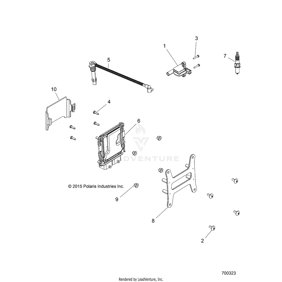 An Image of a Genuine Polaris Parts Schematic Diagram showing the schematic - ELECTRICAL: IGNITION - 2018 POLARIS RANGER CREW 570