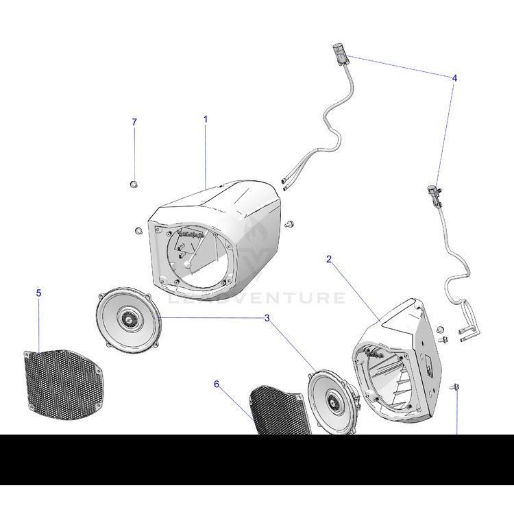 An Image of a Genuine Polaris Parts Schematic Diagram showing the schematic - ELECTRICAL: AUDIO FRONT SPEAKER - 2026 POLARIS GENERAL XP 1000 ULTIMATE