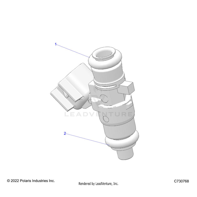 An Image of a Genuine Polaris Parts Schematic Diagram showing the schematic - ENGINE: FUEL INJECTOR - 2025 POLARIS RANGER 570 CREW FULL SIZE