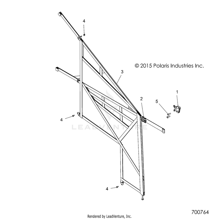 An Image of a Genuine Polaris Parts Schematic Diagram showing the schematic - BODY: SIDE NETS - 2016 POLARIS RANGER XP 570 FULL SIZE