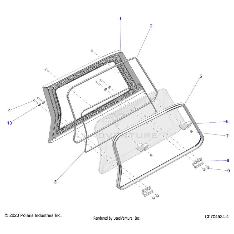An Image of a Genuine Polaris Parts Schematic Diagram showing the schematic - BODY: REAR CAB PANEL ASM - 2024 POLARIS XPEDITION ADV NORTHSTAR