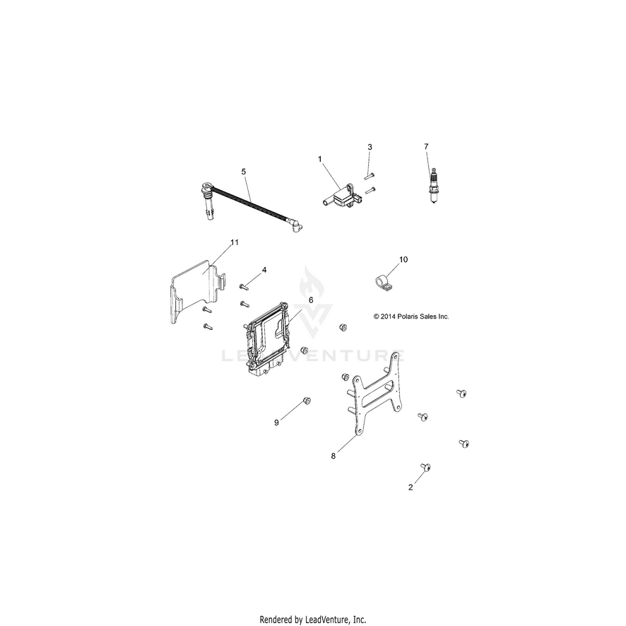 An Image of a Genuine Polaris Parts Schematic Diagram showing the schematic - ELECTRICAL: IGNITION - 2015 POLARIS RANGER ETX