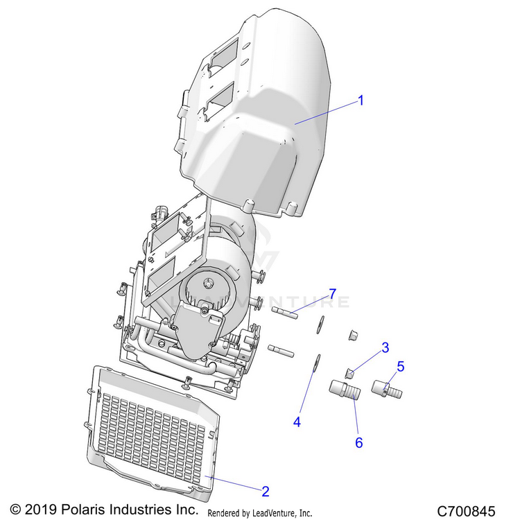 An Image of a Genuine Polaris Parts Schematic Diagram showing the schematic - OPTION: DASH HEATER ASSEMBLY - 2020 POLARIS RANGER CREW XP 1000 FACTORY CHOICE