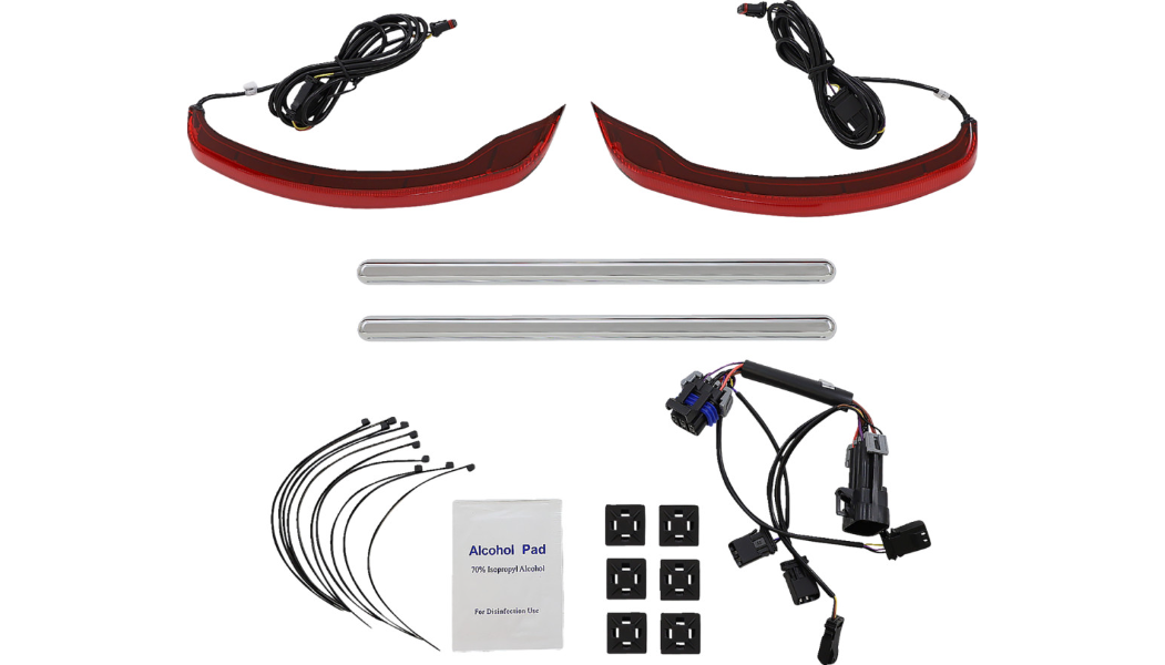 Saddlebag Lights - Low Profile - Red Lens - Indian by Custom Dynamics