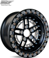 15x7 Machine Gunner UTV Beadlock Wheel Rim {Black} by MRT