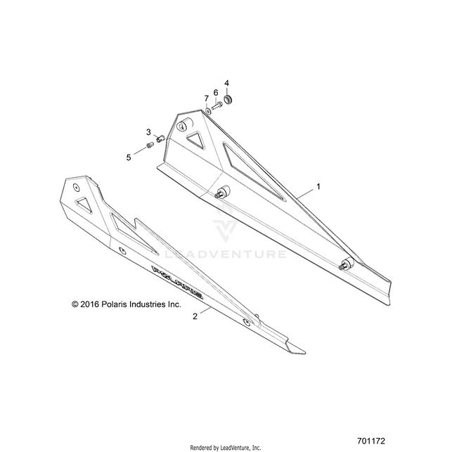 An Image of a Genuine Polaris Parts Schematic Diagram showing the schematic - ACCESSORY: ROCK SLIDER - 2018 POLARIS RZR XP 1000