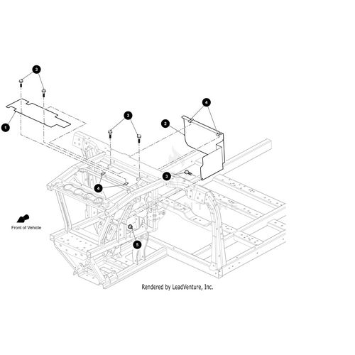 Technical diagram illustrates vehicle frame assembly parts, including bolts, panels, and brackets. The Radiator Closeout Upper Plastic by Arctic Cat is labeled for installation. Arrow indicates front as per Witchdoctors.com.