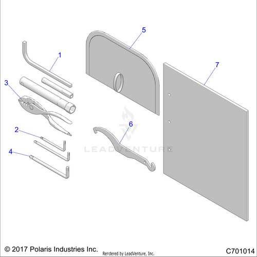 An Image of a Genuine Polaris Parts Schematic Diagram showing the schematic - REFERENCES: OWNERS MANUAL AND TOOL KIT - 2020 POLARIS RZR S 4 1000