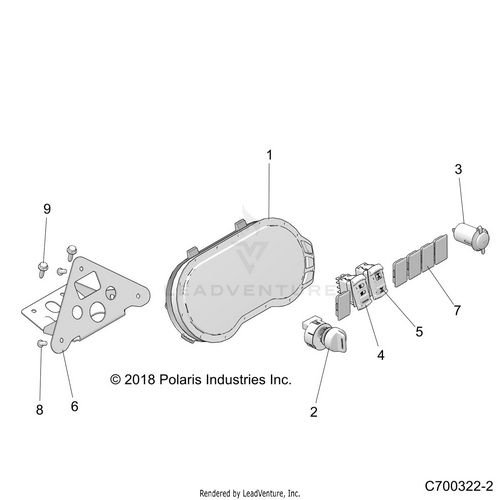 An Image of a Genuine Polaris Parts Schematic Diagram showing the schematic - ELECTRICAL: DASH INSTRUMENTS AND CONTROLS - 2020 POLARIS RZR XP 4 TURBO