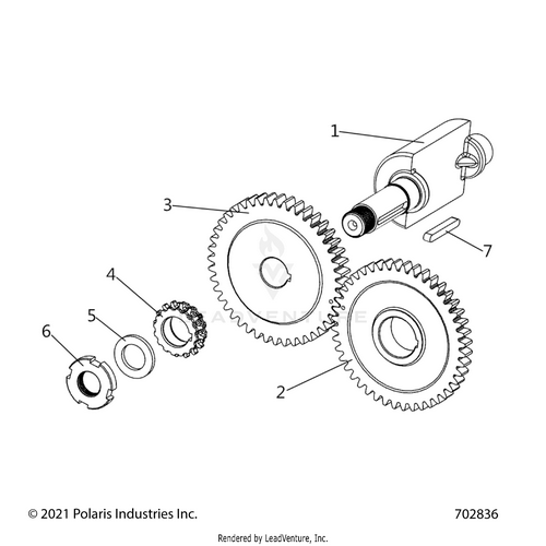 An Image of a Genuine Polaris Parts Schematic Diagram showing the schematic - ENGINE: BALANCE SHAFT and BALANCE GEAR - 2021 POLARIS RZR 200