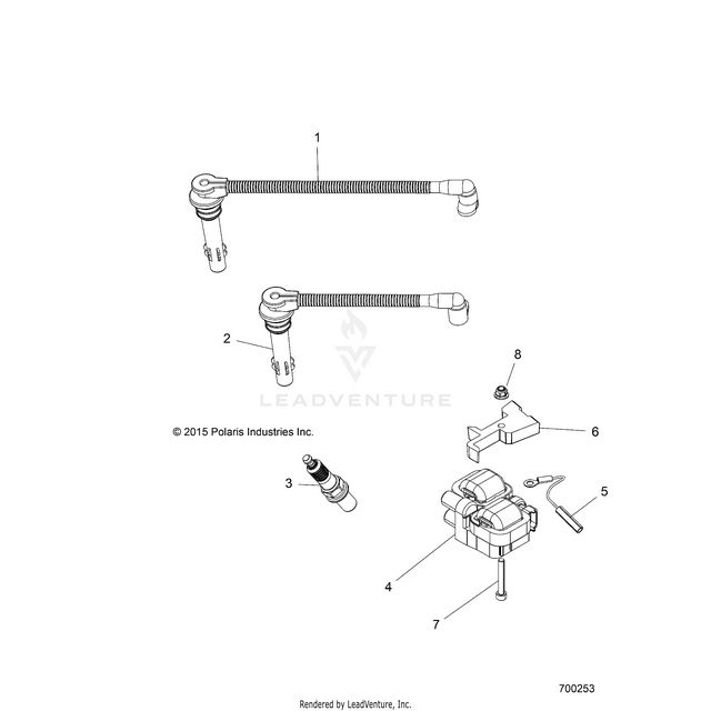 An Image of a Genuine Polaris Parts Schematic Diagram showing the schematic - ELECTRICAL: IGNITION - 2016 POLARIS RZR 900/900 EPS