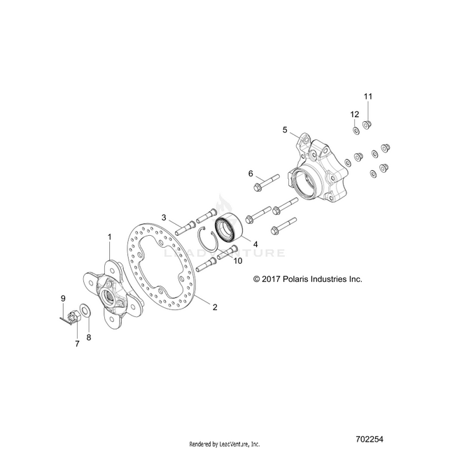 An Image of a Genuine Polaris Parts Schematic Diagram showing the schematic - SUSPENSION: REAR CARRIER - 2019 POLARIS RZR XP 1000