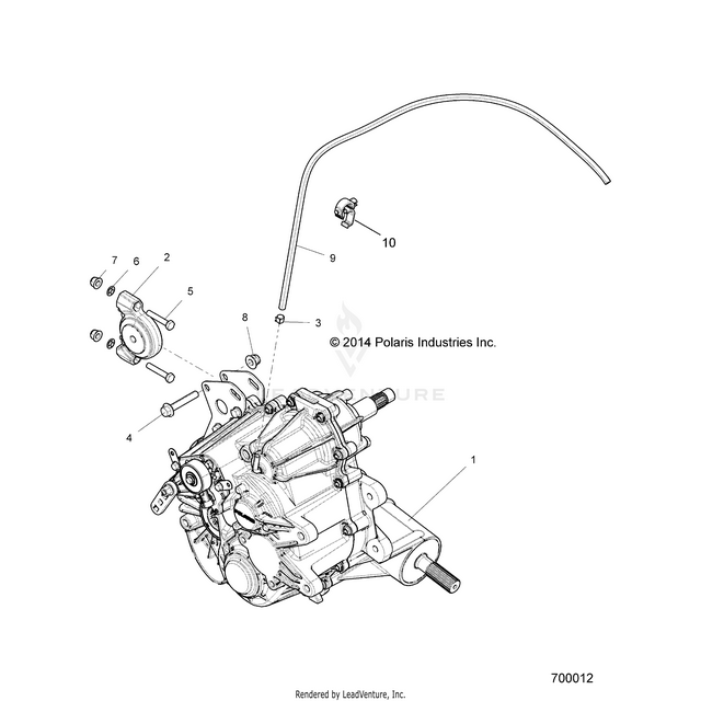 An Image of a Genuine Polaris Parts Schematic Diagram showing the schematic - DRIVE TRAIN: MAIN GEARCASE MOUNTING - 2015 POLARIS RZR 4 900