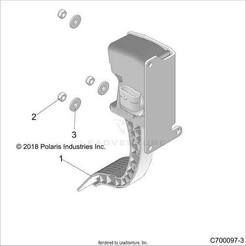 An Image of a Genuine Polaris Parts Schematic Diagram showing the schematic - ENGINE: THROTTLE PEDAL - 2022 POLARIS RZR RS1 EPS