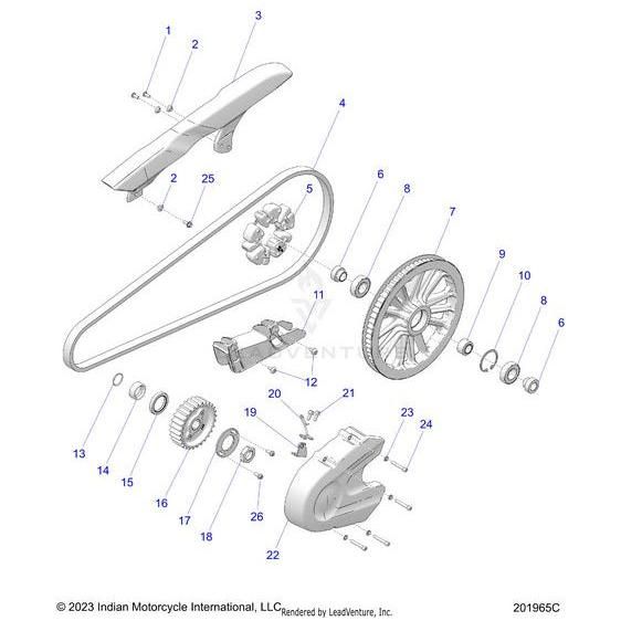 Exploded diagram highlighting numbered parts such as the Wireform Guide Cable Clutch by Polaris—perfect for identifying and sourcing Indian Motorcycle OEM and Polaris OEM Parts.