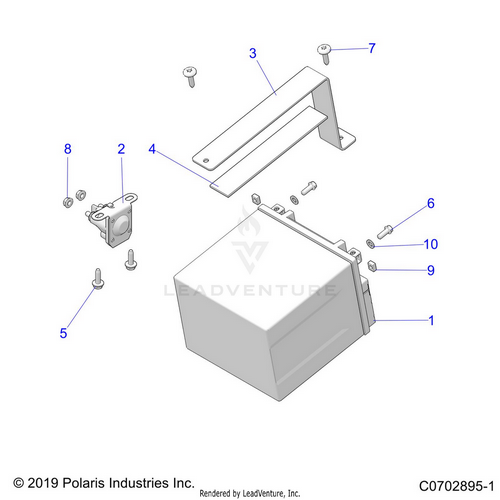 An Image of a Genuine Polaris Parts Schematic Diagram showing the schematic - ELECTRICAL: BATTERY - 2020 POLARIS RZR PRO XP