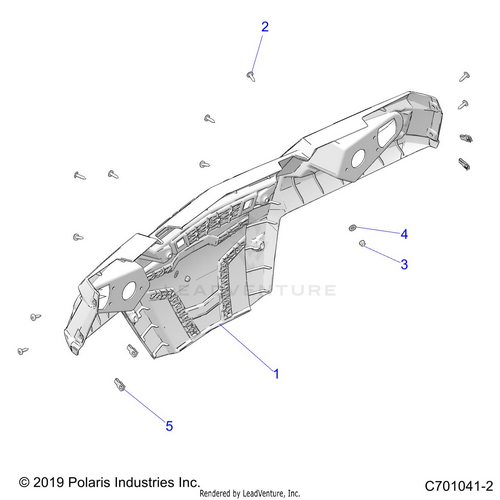 An Image of a Genuine Polaris Parts Schematic Diagram showing the schematic - BODY: REAR BUMPER - 2022 POLARIS RZR TRAIL 570