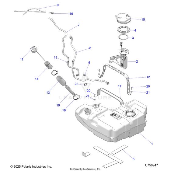 An Image of a Genuine Polaris Parts Schematic Diagram showing the schematic - FUEL: SYSTEM STD. - 2026 POLARIS RZR PRO R 4 ULTIMATE