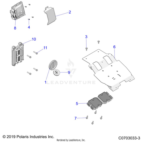 An Image of a Genuine Polaris Parts Schematic Diagram showing the schematic - ELECTRICAL: ECU REGULATOR ETC. - 2022 POLARIS RZR PRO XP 4 ULTIMATE ROCKFORD LE