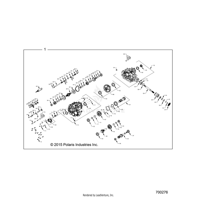 An Image of a Genuine Polaris Parts Schematic Diagram showing the schematic - DRIVE TRAIN: MAIN GEARCASE INTERNALS - 2016 POLARIS RZR XP 1000