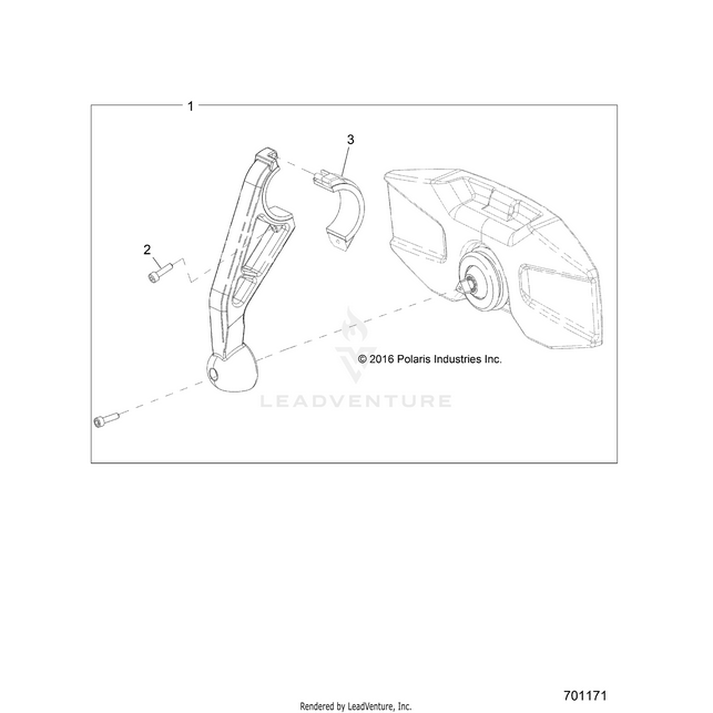An Image of a Genuine Polaris Parts Schematic Diagram showing the schematic - ACCESSORY: MIRROR REAR - 2019 POLARIS RZR XP 4 1000